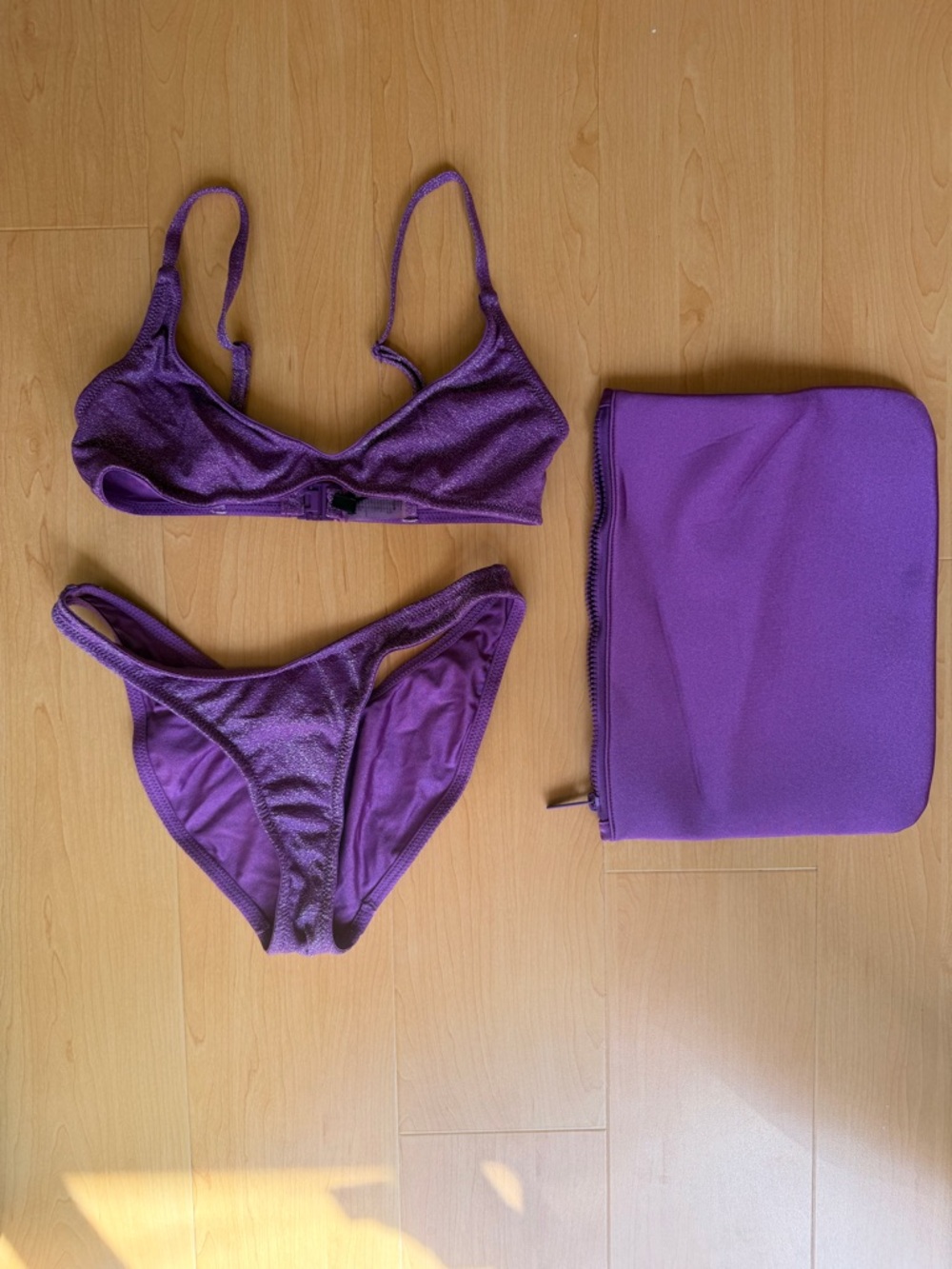 Triangl Purple Bikini Set with Matching Pouch